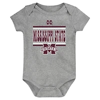 Newborn Mississippi State Bulldogs Sunday Comics 3-Pack Bodysuit Set
