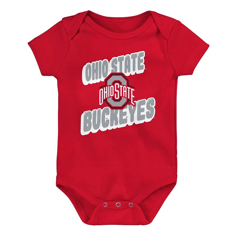 Newborn Ohio State Buckeyes Sunday Comics 3-Pack Bodysuit Set