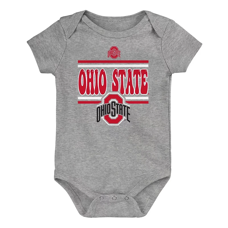 Newborn Ohio State Buckeyes Sunday Comics 3-Pack Bodysuit Set