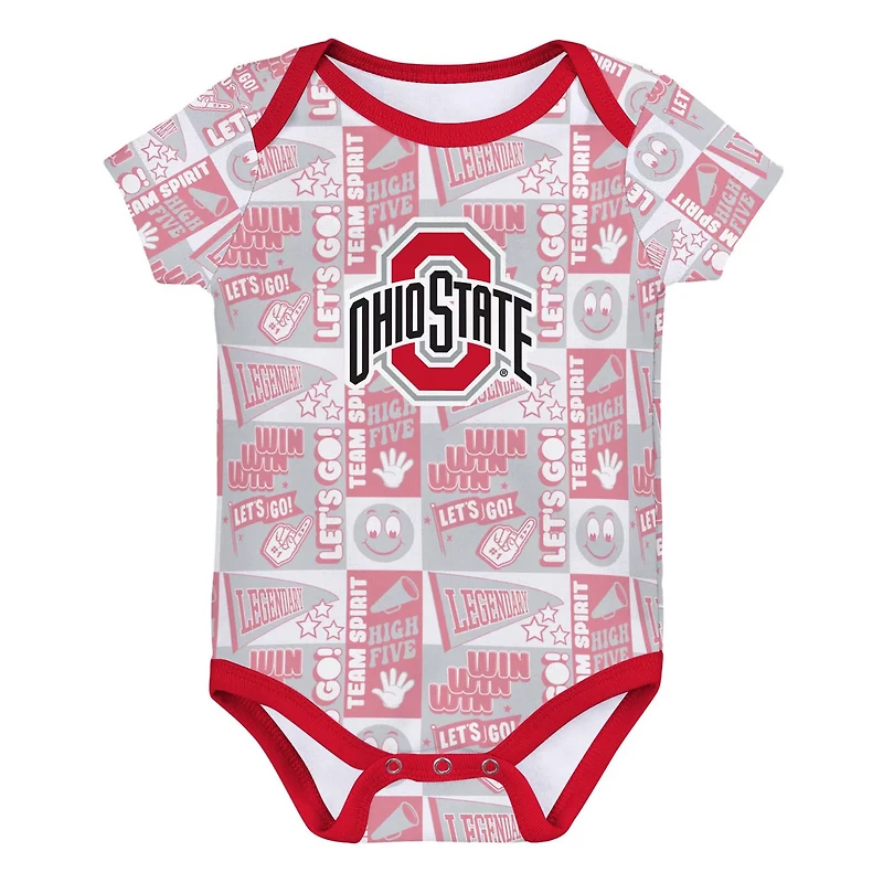 Newborn Ohio State Buckeyes Sunday Comics 3-Pack Bodysuit Set