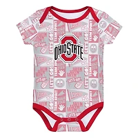 Newborn Ohio State Buckeyes Sunday Comics 3-Pack Bodysuit Set