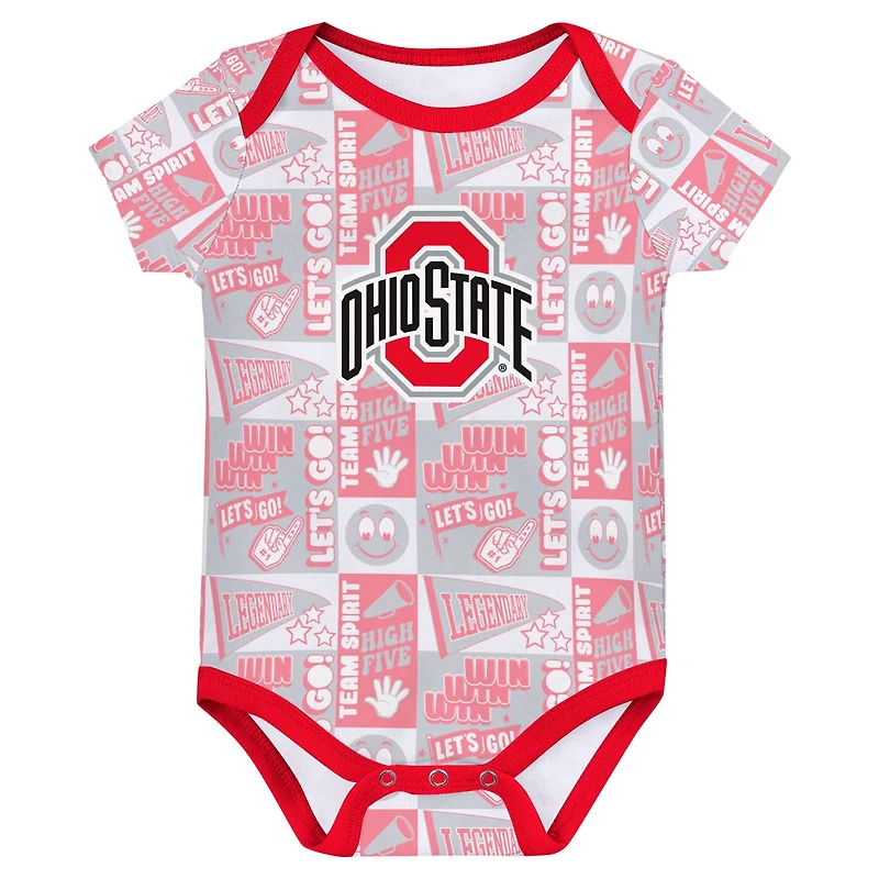 Ohio State Buckeyes Sunday Comics 3-Pack Bodysuit Set