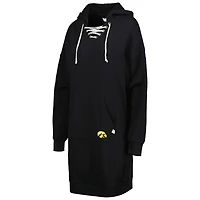 Touch Iowa Hawkeyes Quick Pass Lace-Up V-Neck Hoodie Dress