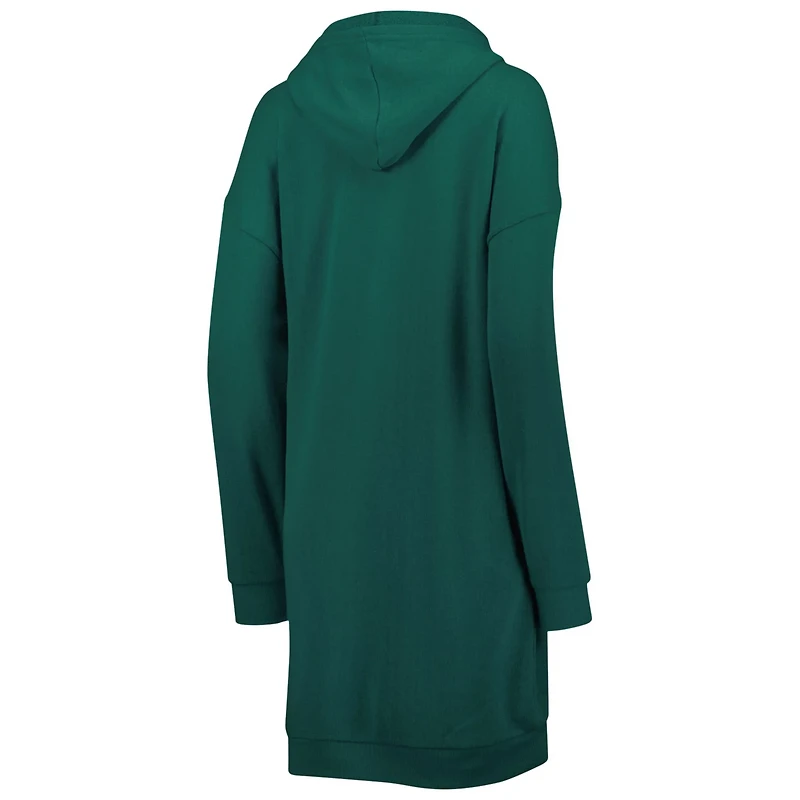 Touch Michigan State Spartans Quick Pass Lace-Up V-Neck Hoodie Dress