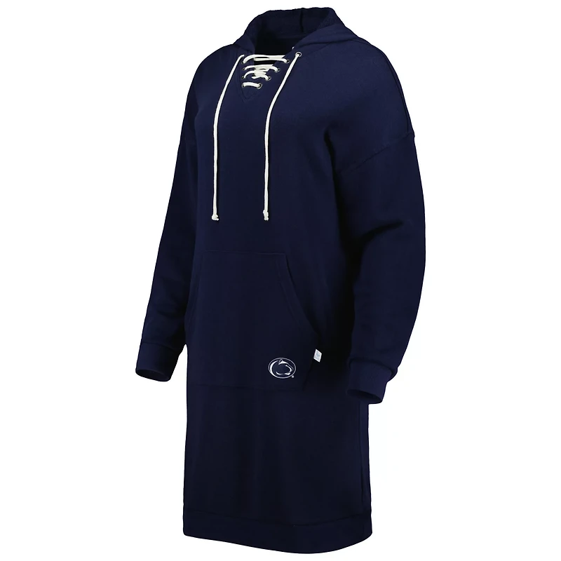 Touch Penn State Nittany Lions Quick Pass Lace-Up V-Neck Hoodie Dress