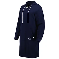 Touch Penn State Nittany Lions Quick Pass Lace-Up V-Neck Hoodie Dress