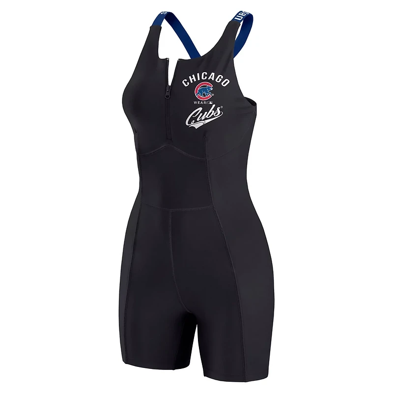 WEAR by Erin Andrews Chicago Cubs Bodycon Quarter-Zip Romper