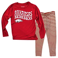 Wes  Willy Arkansas Razorbacks Long Sleeve Top and Striped Leggings Set
