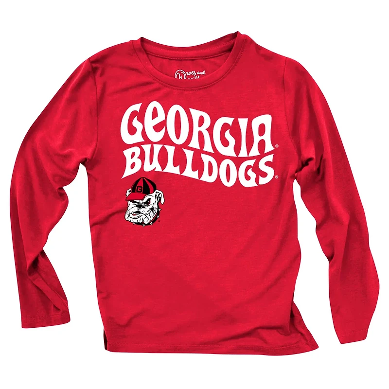 Wes  Willy Georgia Bulldogs Long Sleeve Top and Striped Leggings Set