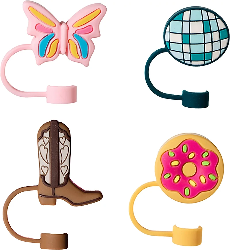 CharCharms All Over Sketch 1 Straw Toppers 4-Pack