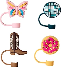 CharCharms All Over Sketch 1 Straw Toppers 4-Pack