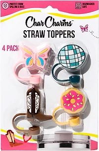 CharCharms All Over Sketch 1 Straw Toppers 4-Pack