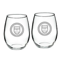 Chicago Maroons 2-Piece 21oz Stemless Wine Glass Set