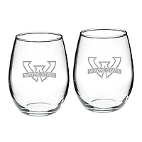 Wayne State Warriors 21oz 2-Piece Stemless Wine Glass Set