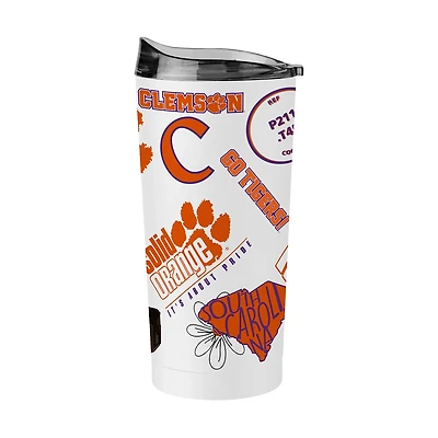 Logo Brands Clemson University 20 oz Native Powder Coat Tumbler
