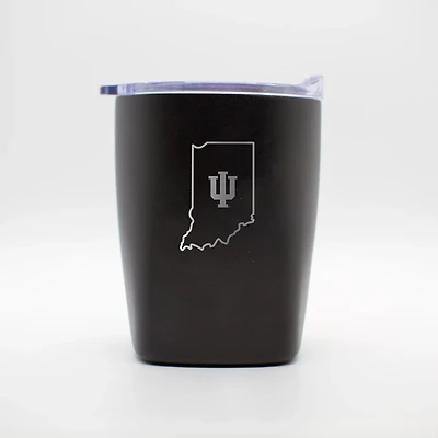 Logo Brands Indiana University 10 oz Etch Powdercoat Rocks Tumbler