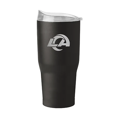 Logo Brands Los Angeles Rams 30 oz Etched Black Powder-Coat Tumbler