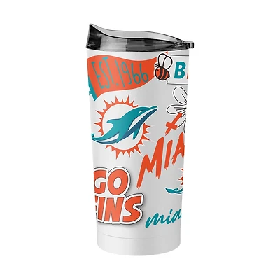 Logo Brands Miami Dolphins 20 oz Native Powder Coat Tumbler