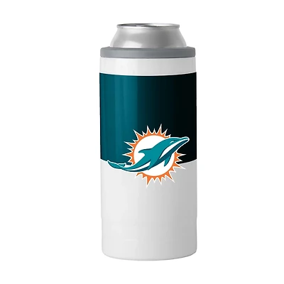 Logo Brands Miami Dolphins Colorblock 12 oz Slim Can Coolie