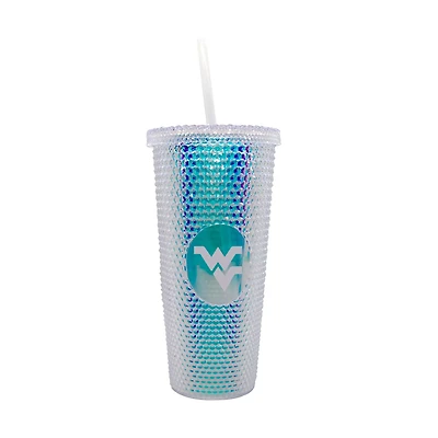 Logo Brands West Virginia University Iridescent Studded 24 oz Tumbler