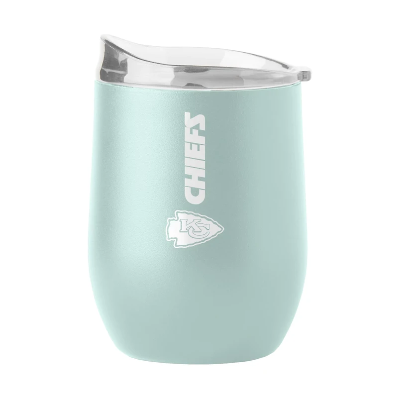 Logo Kansas City Chiefs Vertical Powder Coat 16 oz Curved Beverage Tumbler