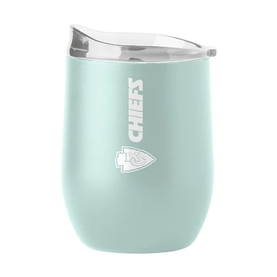 Logo Kansas City Chiefs Vertical Powder Coat 16 oz Curved Beverage Tumbler