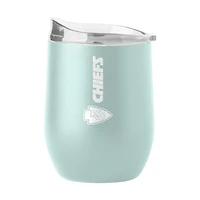 Logo Kansas City Chiefs Vertical Powder Coat 16 oz Curved Beverage Tumbler