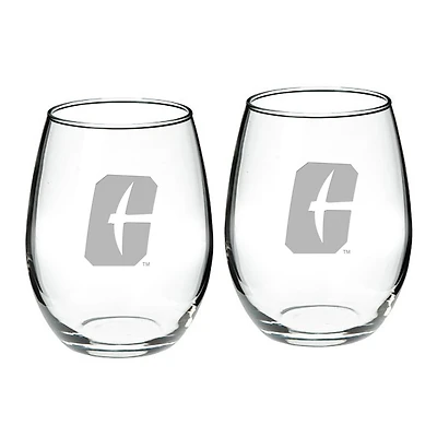Charlotte 49ers 2-Piece 21oz Stemless Wine Glass Set