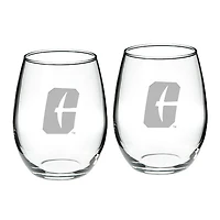 Charlotte 49ers 2-Piece 21oz Stemless Wine Glass Set