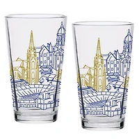 Notre Dame Fighting Irish Two-Pack 16oz Campus Line Art Pint Glass Set