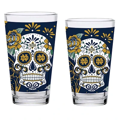 Notre Dame Fighting Irish Two-Pack 16oz Dia De Los Muertos Pint Glass Set