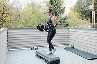 The Step Fitness 35 lb Adjustable Dumbbell Set