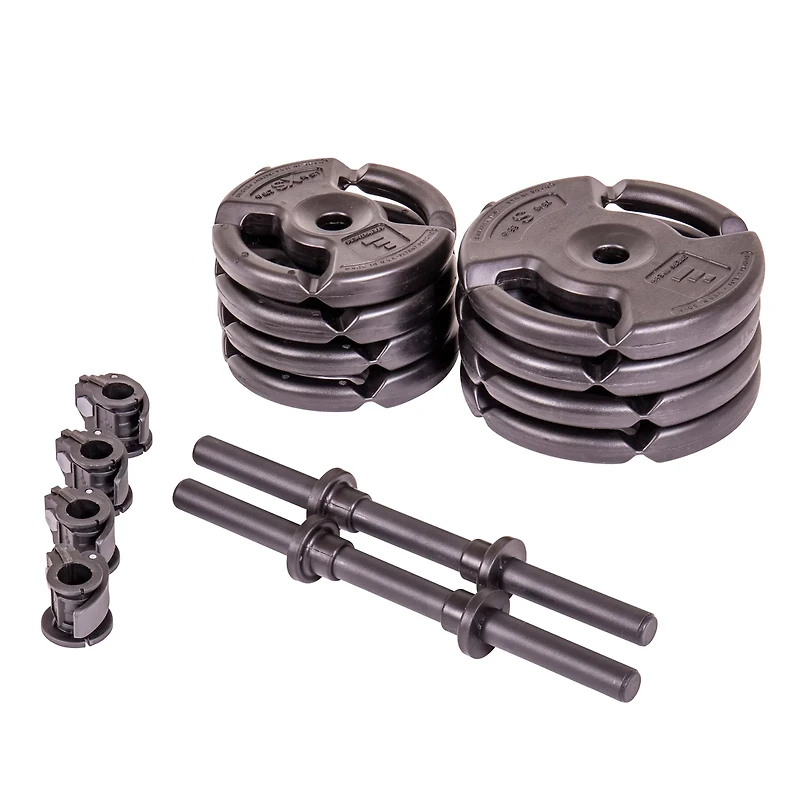 The Step Fitness 35 lb Adjustable Dumbbell Set