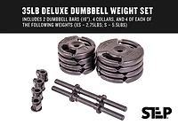 The Step Fitness 35 lb Adjustable Dumbbell Set