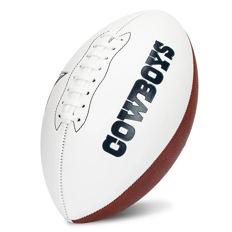 Franklin Sports NFL Dallas Cowboys Autograph Football - Official Size White Panel Souvenir Football for Autographs