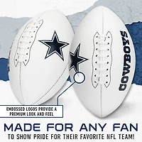 Franklin Sports NFL Dallas Cowboys Autograph Football - Official Size White Panel Souvenir Football for Autographs
