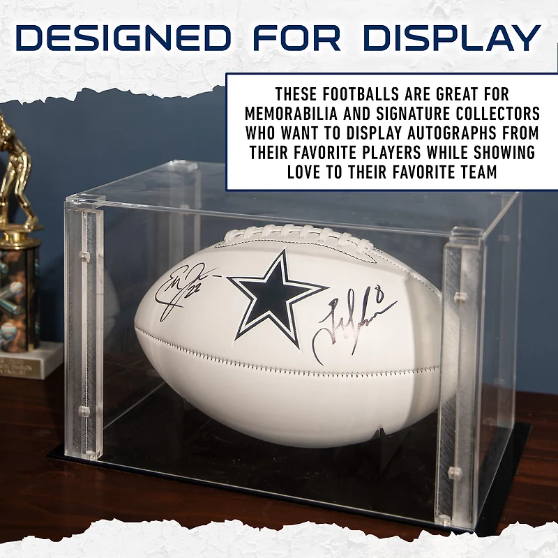 Franklin Sports NFL Dallas Cowboys Autograph Football - Official Size White Panel Souvenir Football for Autographs