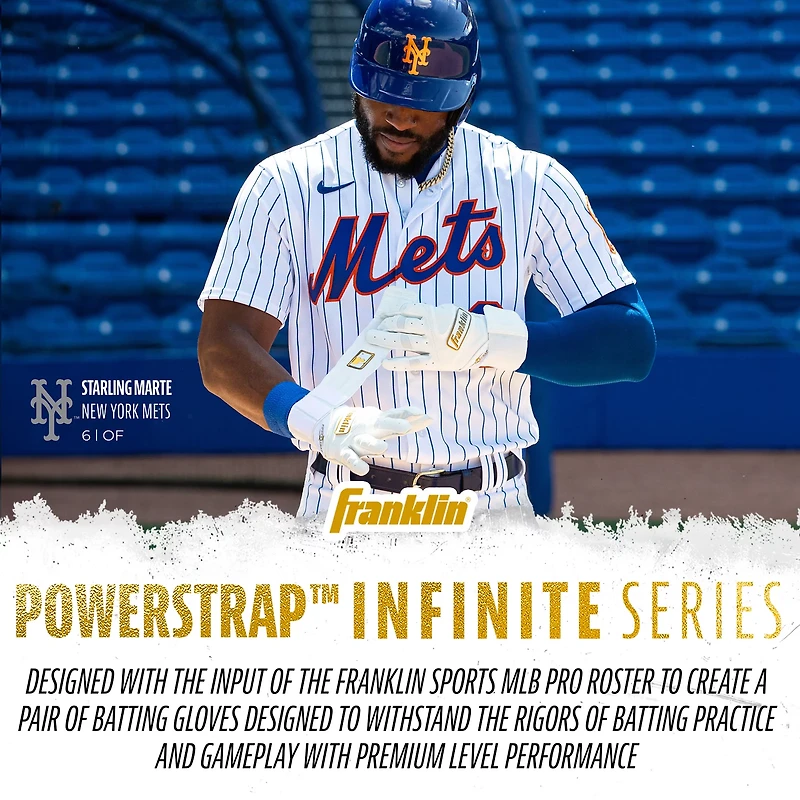 Franklin Adult MLB Infinite Series Power Strap Batting Gloves