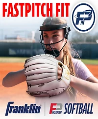 Franklin Sports Fastpitch Softball Glove - Field Master Fastpitch + Softball Mitt - Right Hand Throw - 10.5" - White + Grey