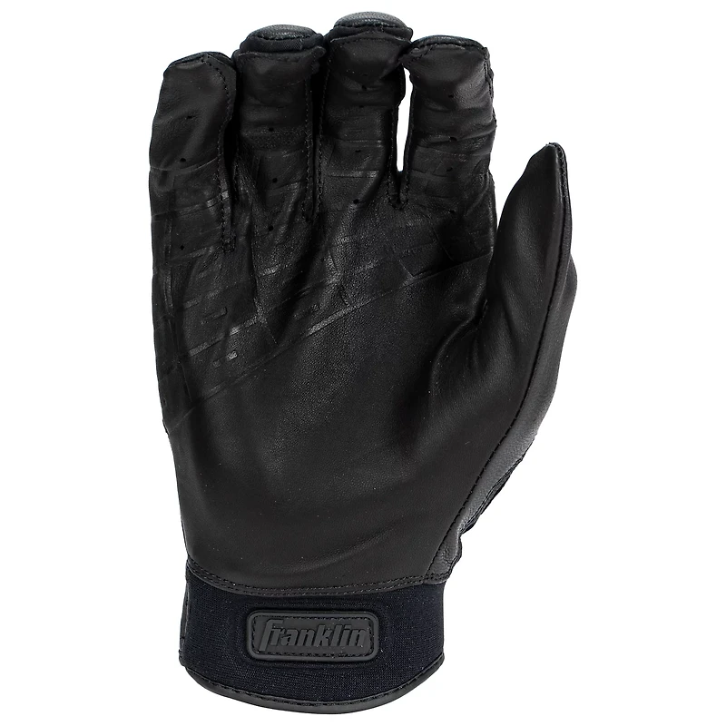 Franklin Sports MLB Powerstrap Batting Gloves - Black Hi-lite Adult Small