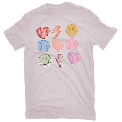 Academy Sports + Outdoors Women's Baseball Hearts Graphic T-shirt