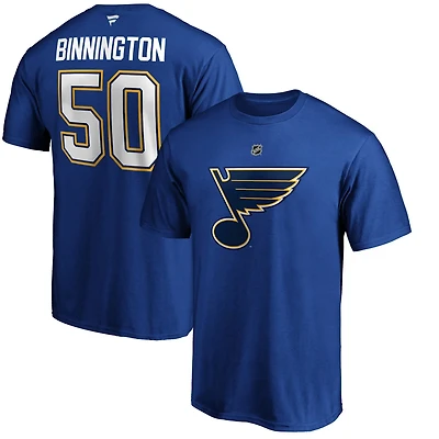 Fanatics Jordan Binnington St Louis s Team Authentic Stack Name Number T-Shirt