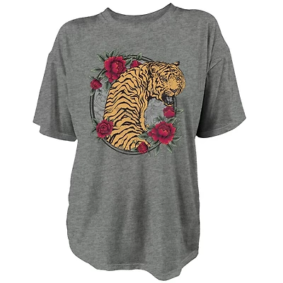 Live Outside the Limits Women's Edgy Tiger Oversized Graphic T-shirt