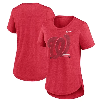 Nike Heather Washington Nationals Touch Tri-Blend T-Shirt