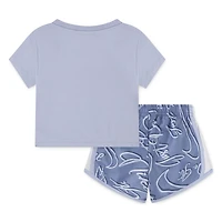 Nike Swoosh Girls (4-6x) Tee and Tempo Shorts 2-Piece Set