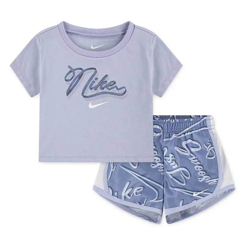 Nike Swoosh Girls (4-6x) Tee and Tempo Shorts 2-Piece Set