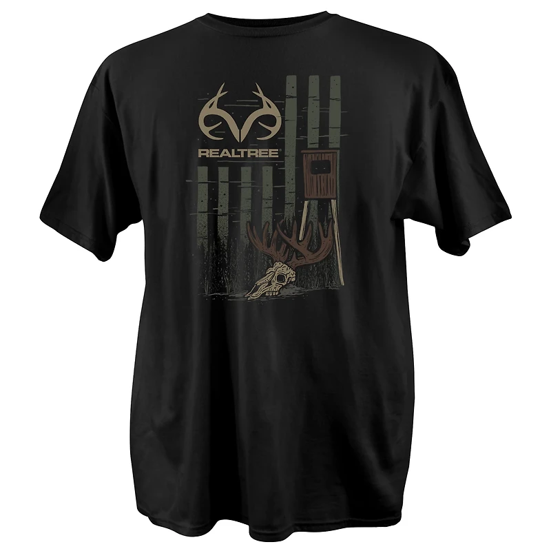 Realtree Men's Deer Stand Flag Short Sleeve T-shirt