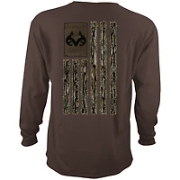 Realtree Men's Original Vertical Flag Long Sleeve Graphic T-shirt