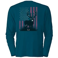 Realtree Women's Deer Flag Long Sleeve Graphic T-shirt