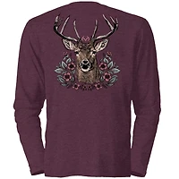 Realtree Women's Floral Deer Head Long Sleeve Graphic T-shirt
